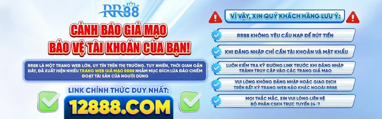 RR88 - Truy Cập Giao Diện Mới 2025 + Mã Tặng 88K Cực Hấp Dẫn 1 rr88 cảnh báo banner